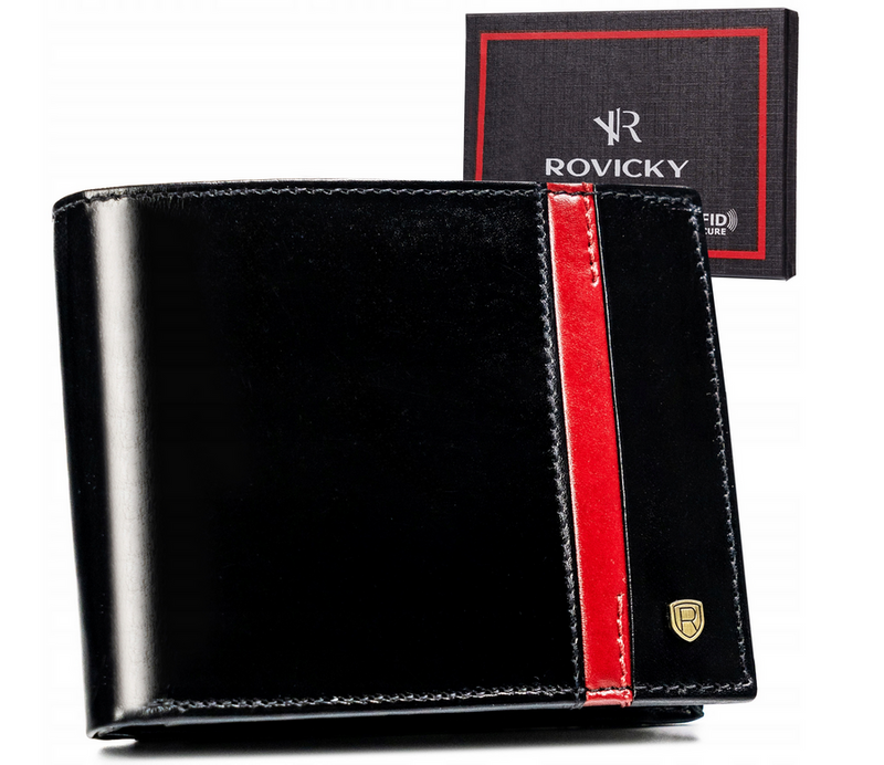 Kompaktowy męski skórzany portfel z RFID Rovicky