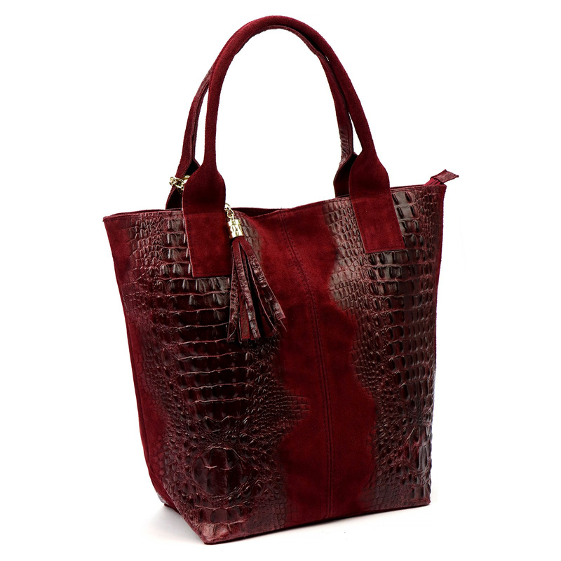 Vera Pelle shopperbag damska skóra naturalna wzór krokodyla duża torebka