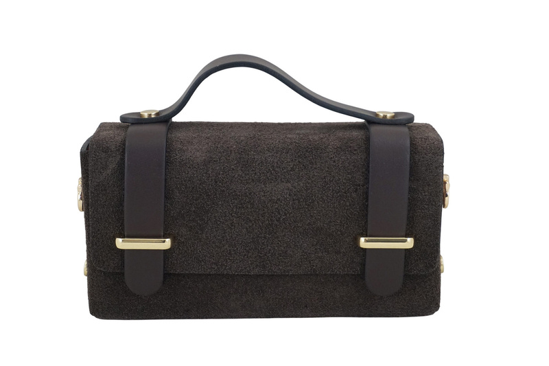 Zamszowa torebka Barberinis wizytowa - Brązowa ciemna