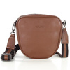 Torba skórzana na dwa zamki crossbody camera bag - MARCO MAZZINI brązowy