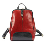 Florence Miejski Damski plecak skóra naturalna z kieszeniami na suwak