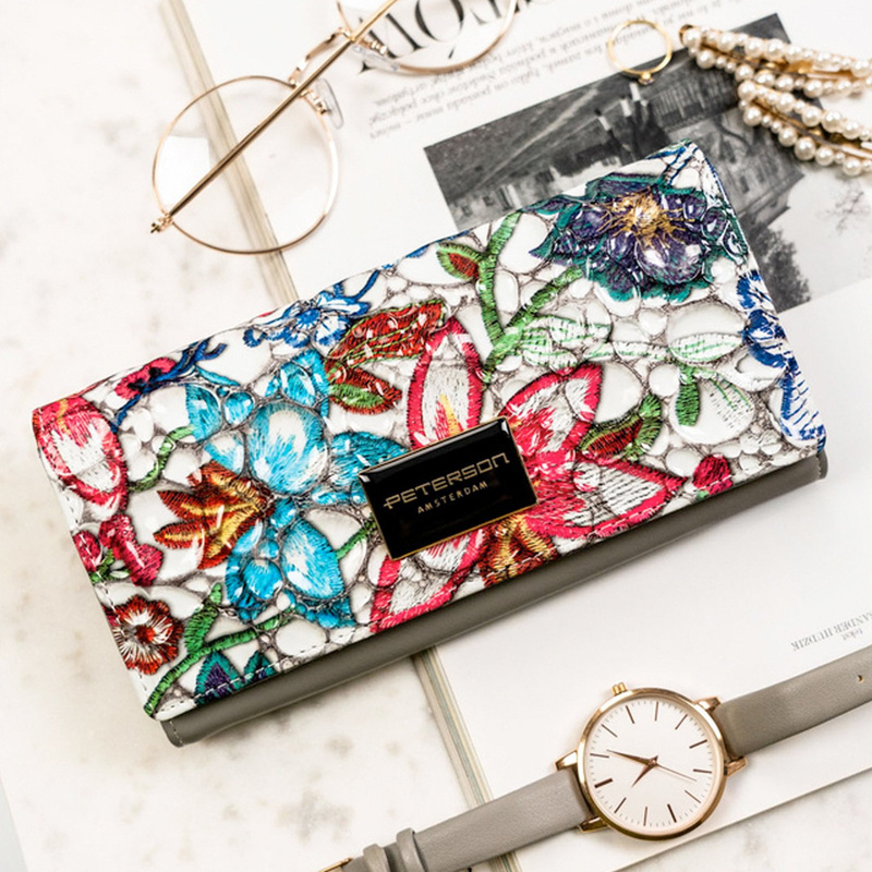 skóra naturalna + Damski portfel ze skóry ekologicznej Peterson PTN PH27-LFL