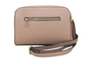 Listonoszka skórzana z kieszeniami - Różowy pudrowy