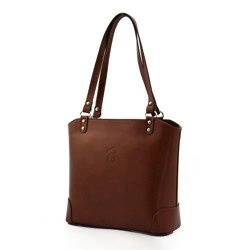 Skórzana torebka na ramię z licowej skóry shopper