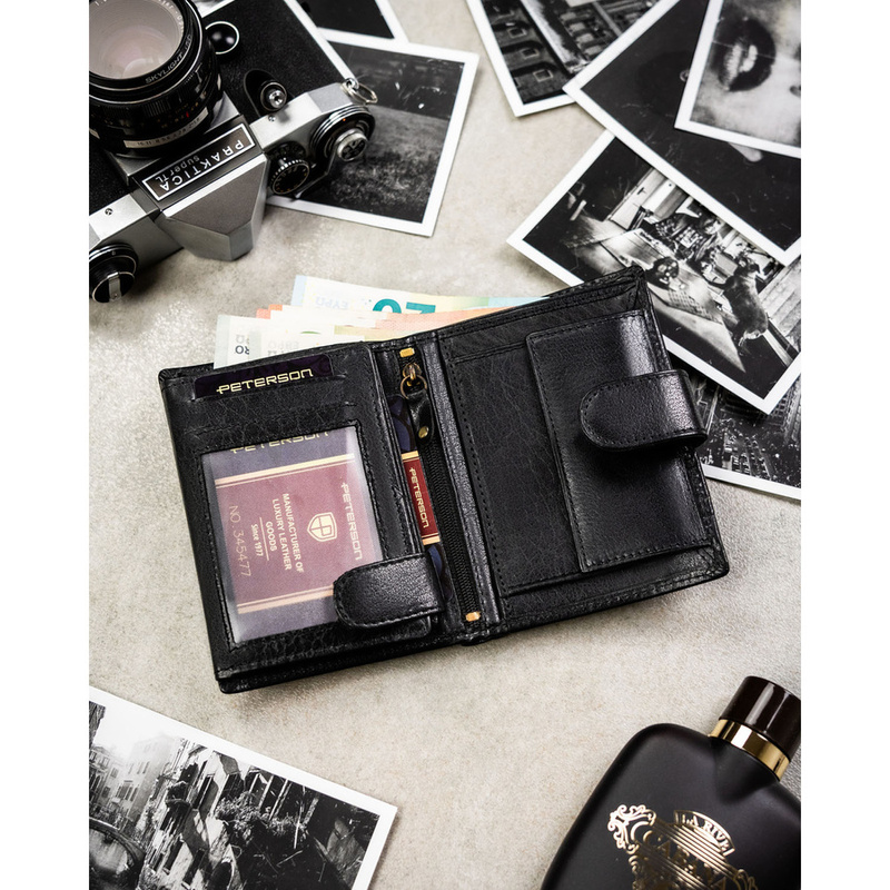 Skórzany męski portfel Peterson PTN N4L-BUF