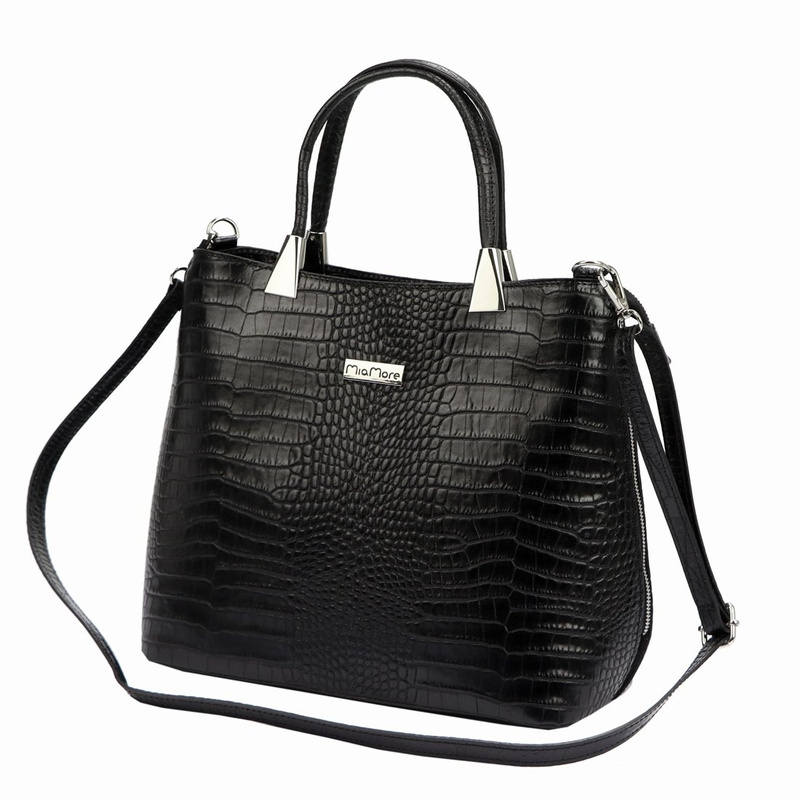 Damska torebka ze skóry naturalnej MiaMore 01-032 CROCO