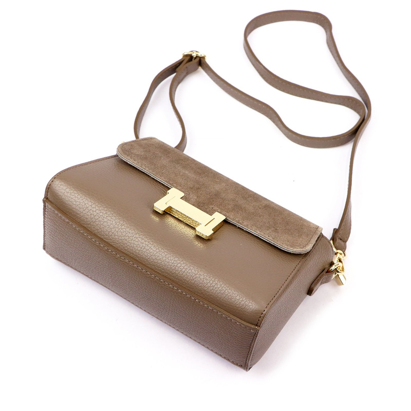 Damska listonoszka z ozdobną klamrą torebka przez ramię skórzana Luka