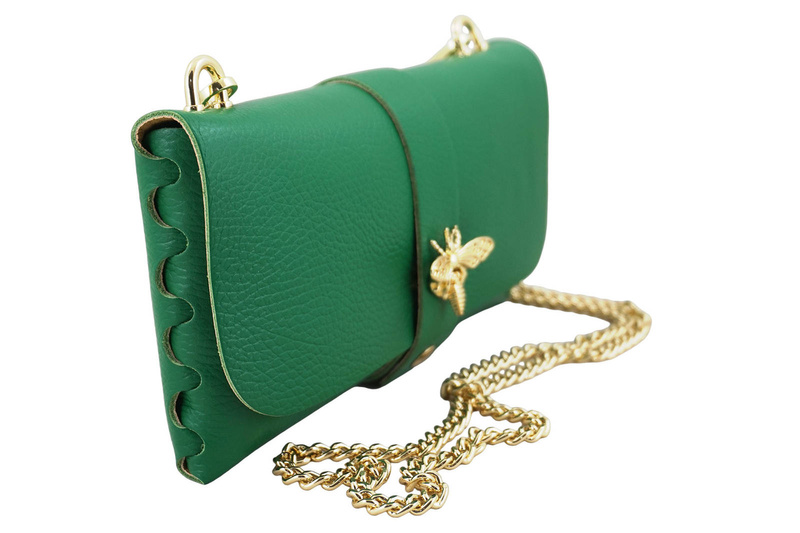 Torebka kopertówka na łańcuszku - Zielona jasna