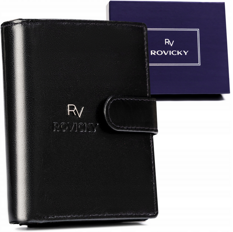 Skórzany męski klasyczny portfel z RFID od Rovicky