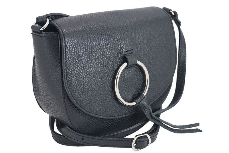 Damska skórzana listonoszka włoska - Żółta ciemna