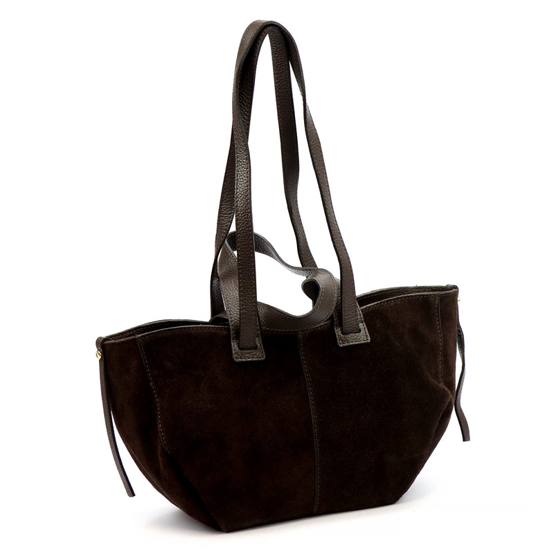 Vera Pelle damska shopperbag skórzana zamszowa torebka na ramię pojemna