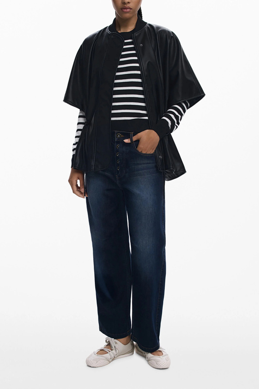 DESIGUAL DAMSKI CZARNY PONCHO