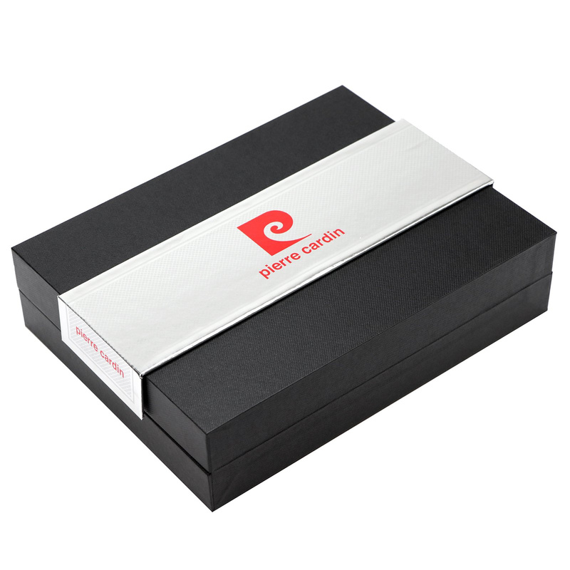 Pierre Cardin zestaw na prezent pasek i portfel męski skóra naturalna