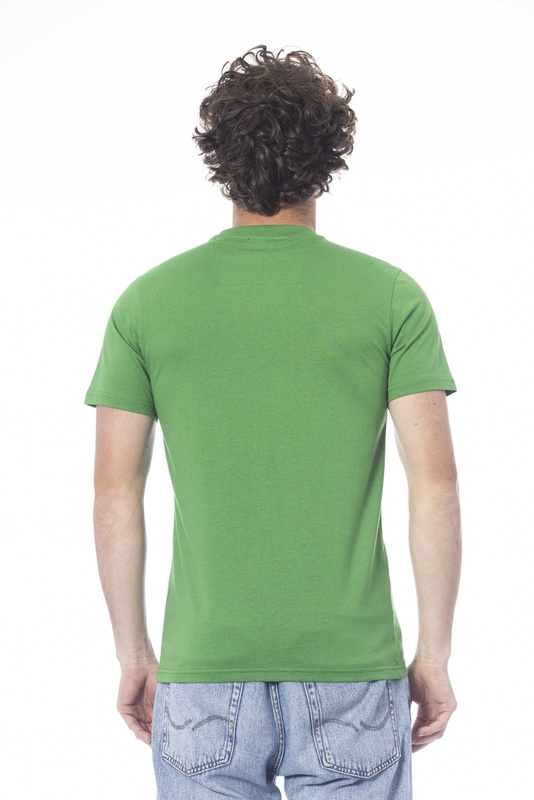 ZIELONY T-SHIRT MĘSKI Z KRÓTKIM RĘKAWEM KLASY CAVALLI