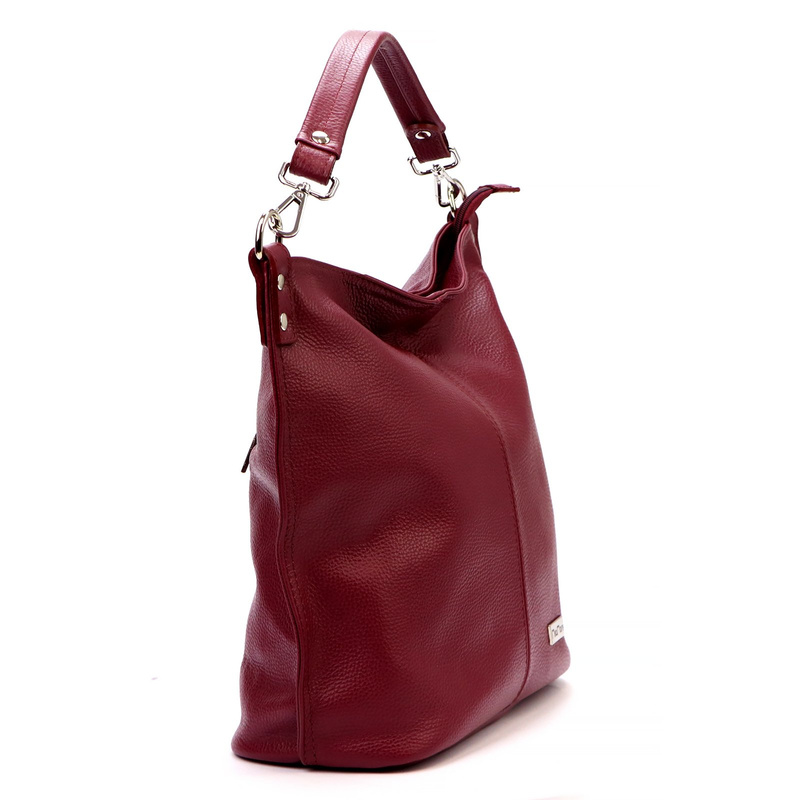 Damska stylowa skórzana torebka na ramię shopper z kieszeniami MiaMore