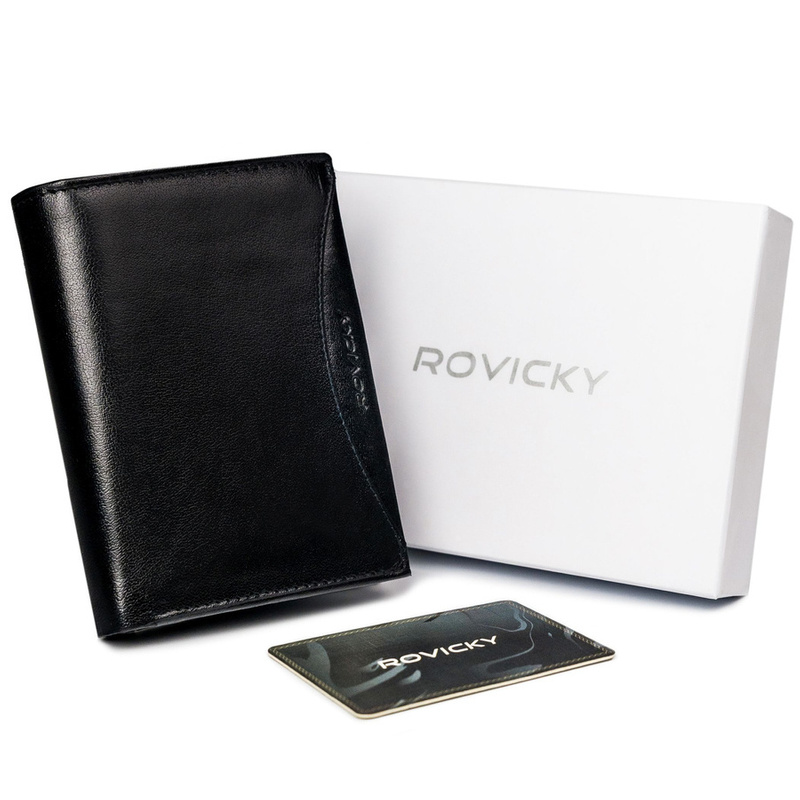 Skórzany męski portfel Rovicky 1537-03-BOR RFID