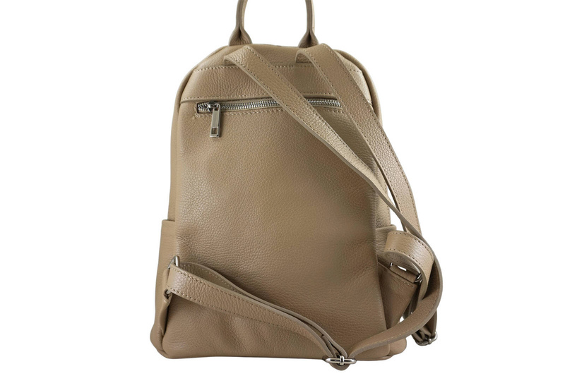Damski plecak miejski skórzany - Beżowy