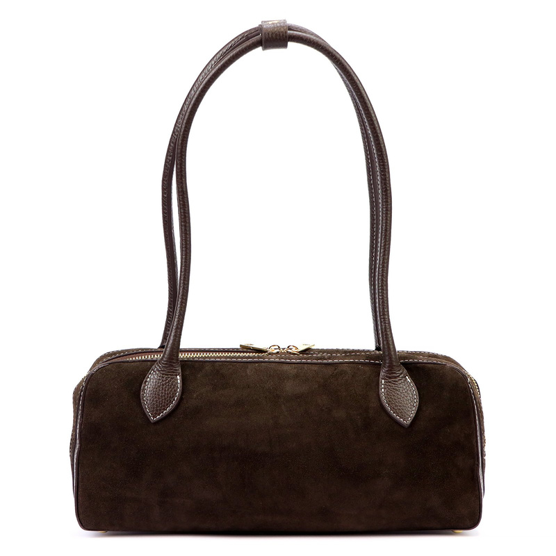 Damska mała zamszowa zgrabna torebka na ramię modna listonoszka Luka