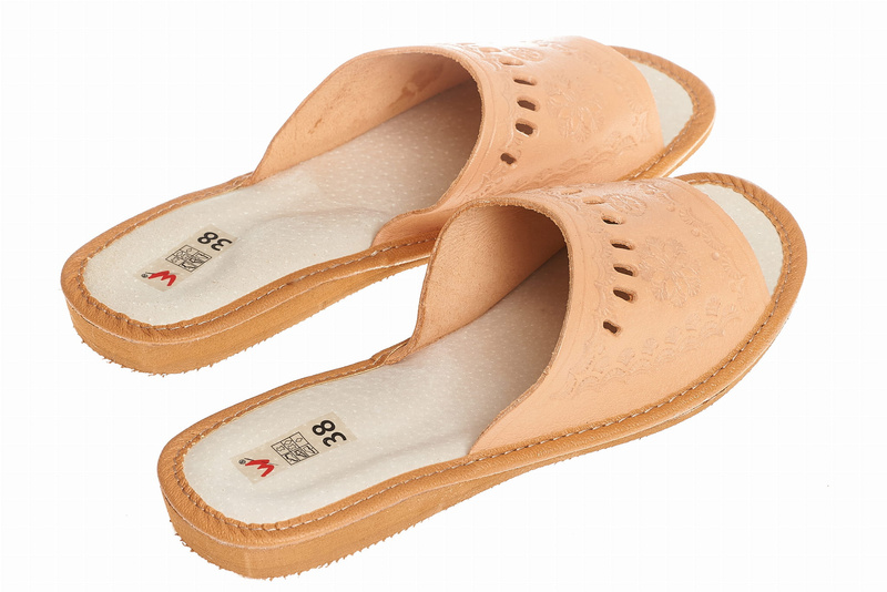 Wójciak Podhale damskie domowe kapcie wygodne skóra naturalna