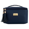 Granatowa kosmetyczka z tkaniny syntetycznej z poręcznym uchwytem - Peterson