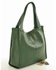 Modna torebka damska skórzany shopper bag - MARCO MAZZINI Portofino Max ciemny zielony