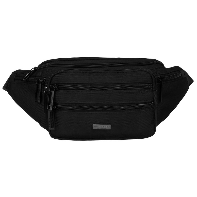 Czarna sportowa nerka męska z paskiem - Peterson