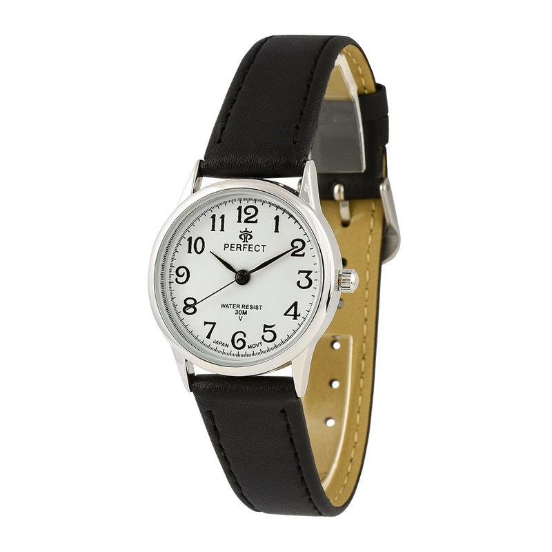 CZARNO-SREBRNY ZEGAREK PERFECT KLASYCZNY DAMSKI RETRO MIYOTA 273