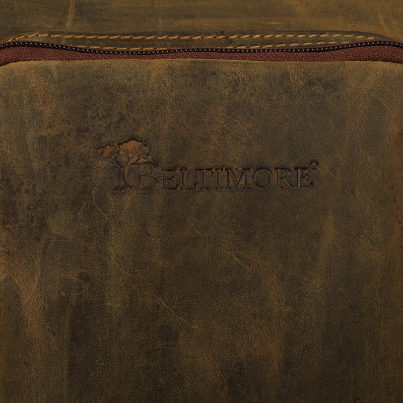 Torba męska skórzana na ramię laptopa duża brązowa nubuk biznesowa Beltimore N07