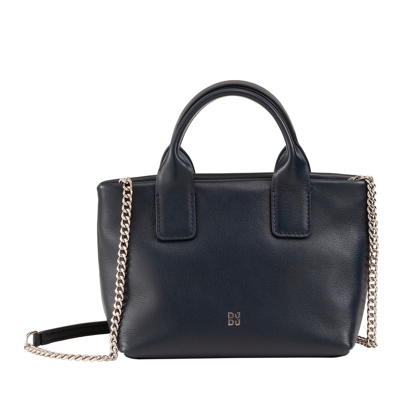 DUDU Mini torebka do ręki damska z łańcuszkiem listonoszka skóra naturalna