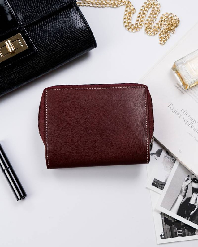 Skórzany, średni portfel damski z systemem RFID - 4U Cavaldi