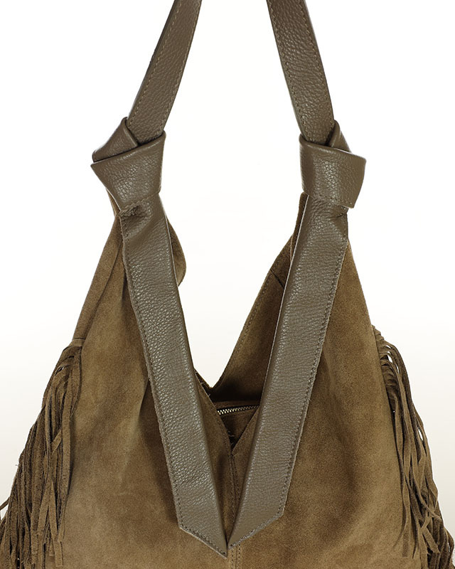 Torebka damska worek hobo bag skóra naturalna - MARCO MAZZINI czarna