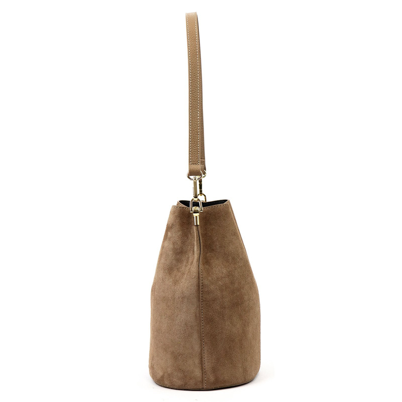 Skórzana Zamszowa damska listonoszka z organizerem torebka przez ramię Luka