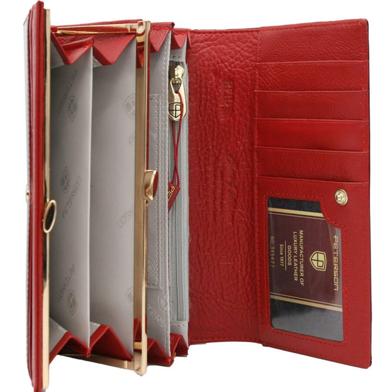 Skórzany damski portfel Peterson PTN 42122-SBR