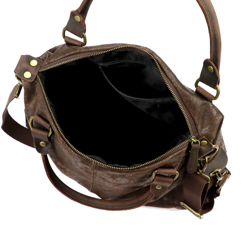 Luka Damska torebka do ręki kuferek skóra naturalna z paskiem dopinanym