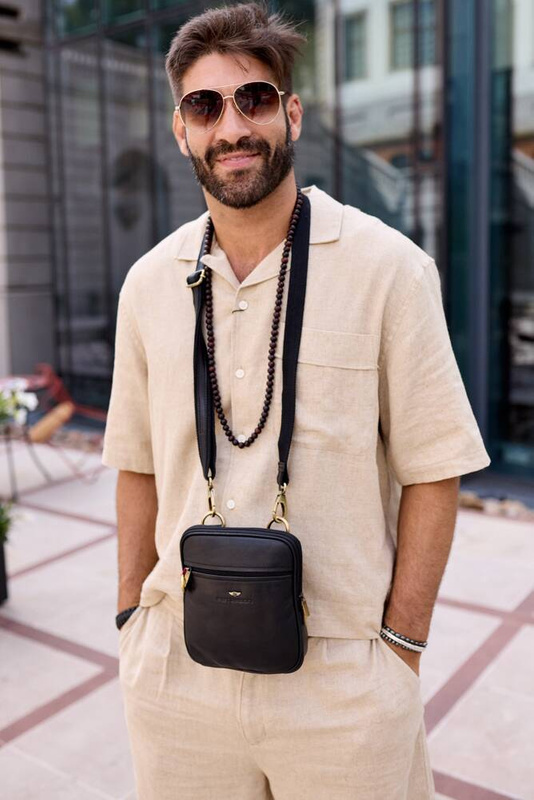 Saszetka męska z naturalnej skóry Peterson PTN-1113-NDM