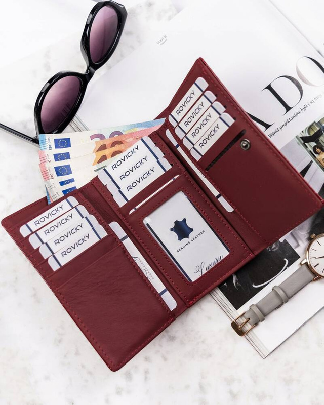 4U Cavaldi Lakierowany Duży portfel damski ze skóry naturalnej portmonetka