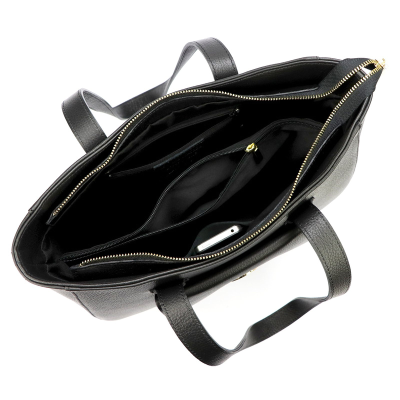 Gregorio duża Skórzana damska shopperbag torebka na ramię z kieszenią