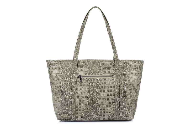 Szara Duża Torebka Damska Shopper Listonoszka B70