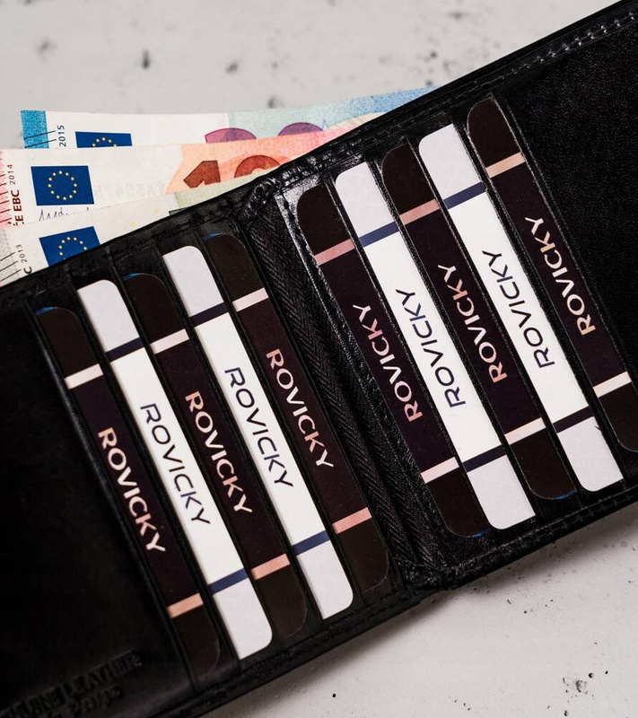 Rovicky portfel męski skóra naturalna rozbudowany pojemny system RFID