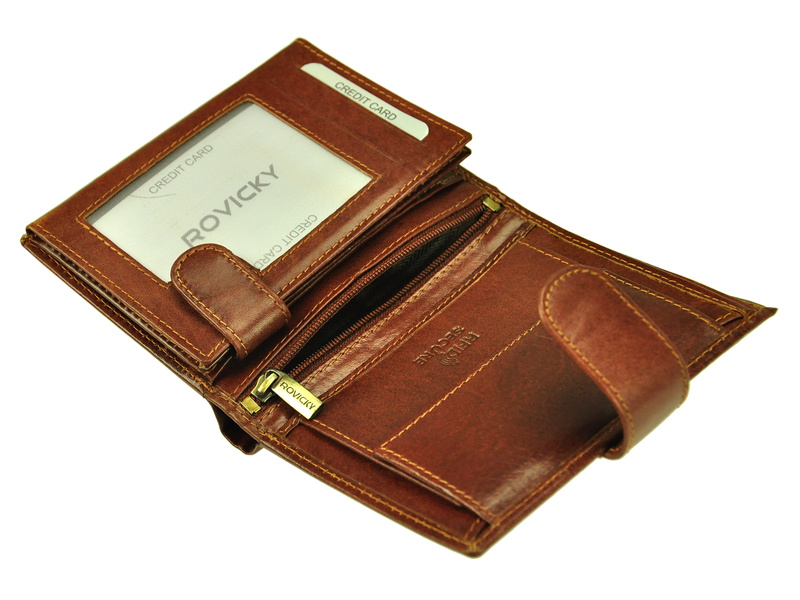 Skórzany męski portfel Rovicky N4L-RVT RFID