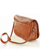 Włoska torebka listonoszka skórzana z klapą MARCO MAZZINI - Alabama Classico camel