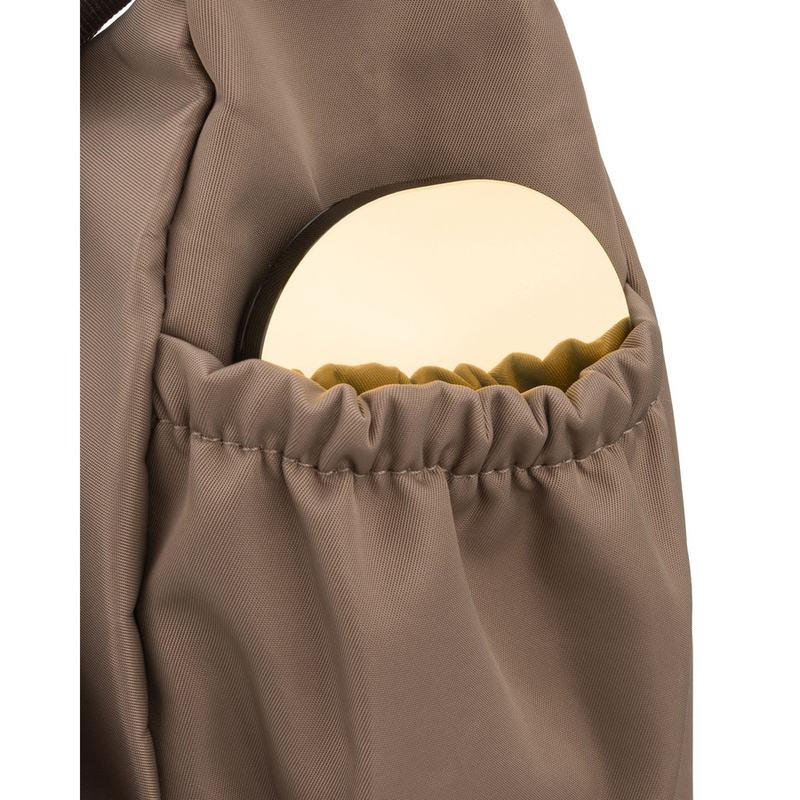 Ciemnobeżowa torebka damska z poliestru zamykana suwakiem - Peterson