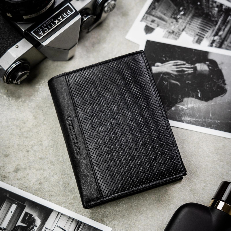 Meski zestaw prezentowy skóra naturalna Peterson PTN SET N4-DOT BLACK