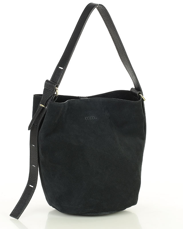 Torebka damska worek hobo bag skóra naturalna - MARCO MAZZINI czarna