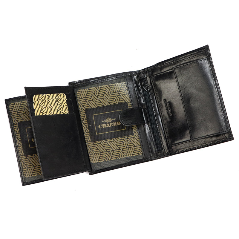 Charro Męski duży portfel skóra naturalna rozbudowany pionowy składany