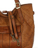 Duża torebka pleciona na ramię shopperka skórzana - MARCO MAZZINI brąz camel
