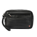 Męska saszetka ze skóry naturalnej do ręki z kieszeniami marki Albatross