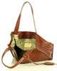 Modna torebka damska skórzany shopper bag - MARCO MAZZINI Portofino Max brąz