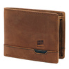 Nordee męski portfel skóra naturalna składany pojemny kompaktowy