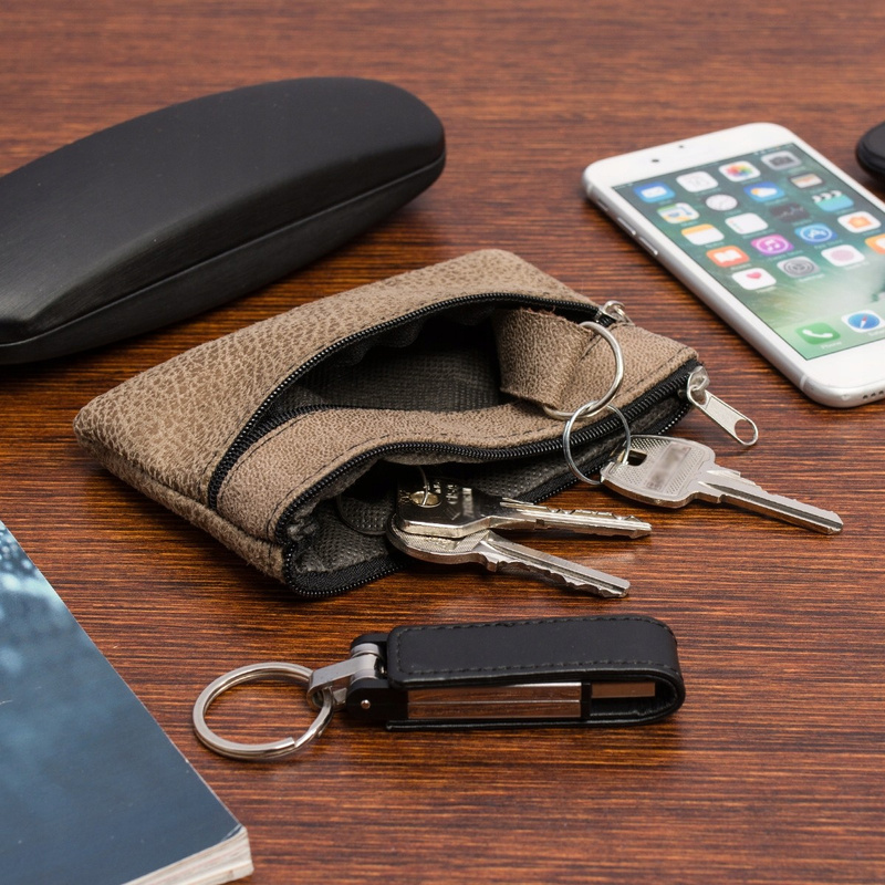 ETUI NA KLUCZE duże dwukomorowe kluczówka płaskie długie pojemne portfel L75